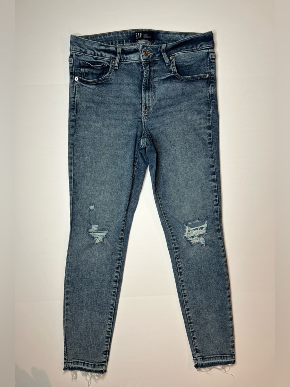 GAP Women's Acid Wash High Rise Distressed Skinny Jeans Size 10/30R